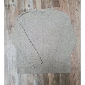 Express Sweater 100% Lambs Wool Men's XL Gray Crewneck Solid